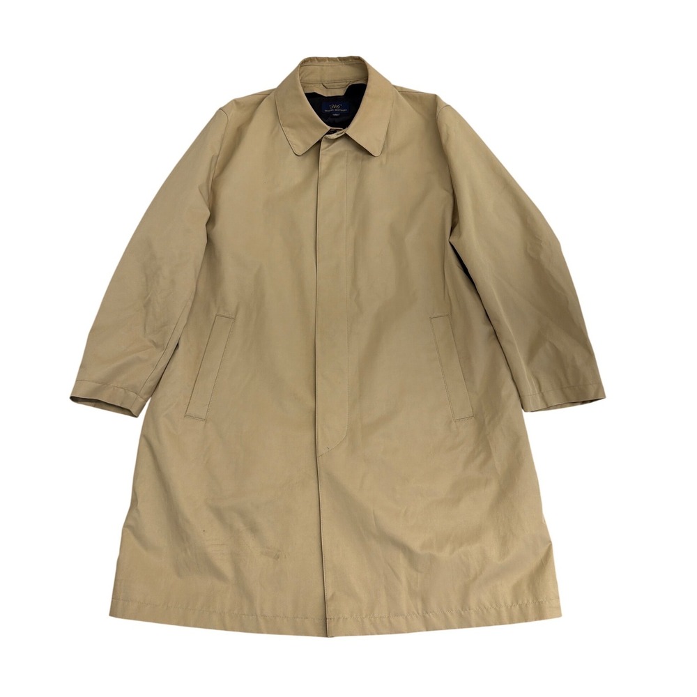 Brooks Brothers 346 Mens Tan Beige Car Coat Trench Jacket Large